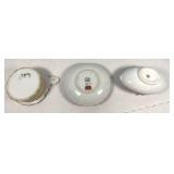 Lefton Candle Holder. Lefton Cigarette Holder and Tea Strainer