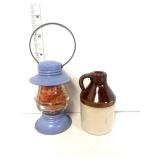 Mini Metal Lantern and Mini Brown Jug