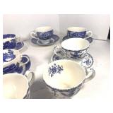 Lot of Misc. Tea Cups and Plates Blue Willow and Lakeview Japan