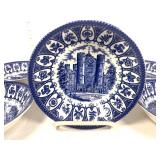 Set of Churchill England Blue Dishes
