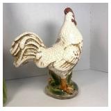 Two Large Chicken Firguines Crazing