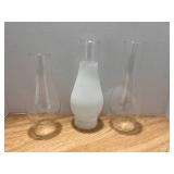 Three Oil Lamp Chimneys