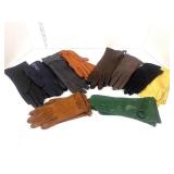 10 Pair of Ladies Leather Gloves. Most never worn