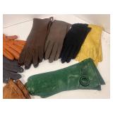 10 Pair of Ladies Leather Gloves. Most never worn