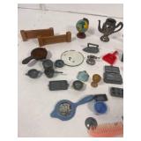 Box of Vintage Metal and Wood Miniatures