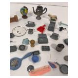 Box of Vintage Metal and Wood Miniatures