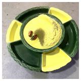 Green and Yellow Chicken Lazy Susan