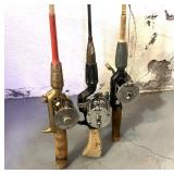 Three Vintage Rod and Reels