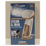 Conair Hand-Held Turbo ExtremeSteam Garment Steamer, Steam and Iron, 2-IN-1 with Turbo, One Size, Gold/White