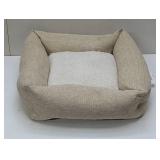 Boots & Barkley Pet Faux Fur Bottom Bolster Cuddler Dog Bed - Small - Tan