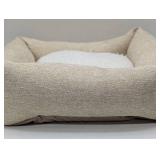 Boots & Barkley Pet Faux Fur Bottom Bolster Cuddler Dog Bed - Small - Tan