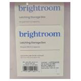 2 pack Brightroom latching Storage Bins - 66 Qt - small crack