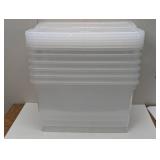 6 Pack Sterilite 66qt ClearView Latch Box Clear with Purple Latches: Plastic Storage Container, Lidded & Stackable - 6 Pack