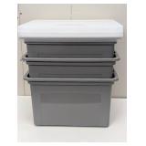3 pack Heavy Duty Medium File Storage Boxes with Lids