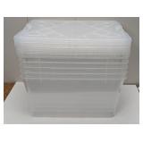 5 Pack - GreenMade® Instaview Storage Container With Latch Handles/Snap Lids, 45 Qt, 16-1/2" x 15-3/4" x 21-1/2", Clear