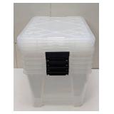 5 Pack - GreenMade® Instaview Storage Container With Latch Handles/Snap Lids, 45 Qt, 16-1/2" x 15-3/4" x 21-1/2", Clear