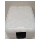 5 Pack - GreenMade® Instaview Storage Container With Latch Handles/Snap Lids, 45 Qt, 16-1/2" x 15-3/4" x 21-1/2", Clear