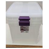 3 Pack Sterilite 66qt ClearView Latch Box Clear with Purple Latches: Plastic Storage Container, Lidded & Stackable