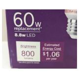 Philips 2pk 8.8W Smart LED Wi-Fi and Bluetooth A19 Color: Energy Star, Dimmable, 800 Lumens, Apple HomeKit Compatible