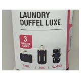 CleverMade Laundry Duffel Luxe Bag Gray White