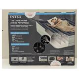 Intex Elevated 18" Pillow Rest Queen Air Mattress with Internal Pump - Off-White/Blue