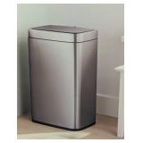 Motion Wastebasket with Liner - Brightroom™: Stainless Steel Touchless Kitchen Trash Can, 11.8 Gallon, Silver