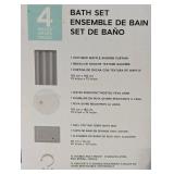 Costco 4 Piece Bath Set - Curtain/Liner/Rug/Hooks - Amazing