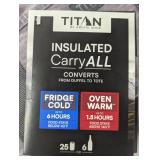 Titan Insulated Carry All Converts Duffel to Tote Gray 6 Hrs Cold 1.5 Hrs Hot