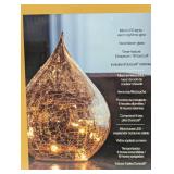 Evergreen LED Glass Gold Color Crackle Finish Raindrops Set of 3