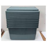 6 Pack Hefty 72qt  Hi-Rise Storage bin with Stackable Lid: Plastic Utility Tubs, Locking Handles - 6 pack