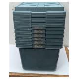 6 Pack Hefty 72qt  Hi-Rise Storage bin with Stackable Lid: Plastic Utility Tubs, Locking Handles - 6 pack