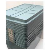 6 Pack Hefty 72qt  Hi-Rise Storage bin with Stackable Lid: Plastic Utility Tubs, Locking Handles - 6 pack