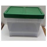 Set of 3 Large Latching Clear Ornament Storage Box with Green Lid - Brightroom™
