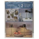 Mikasa Rechargeable 14-inch LED Lamps with Touch Control, Set of 2 - Gold