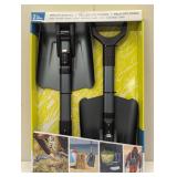 Folding Sport Utility Shovel - Gray - Collapsible Design - Perfect for Camping and Other Outdoor Activities