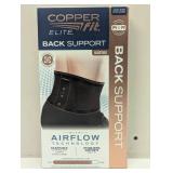 Copper Fit Elite Air Back Support Brace with Airflow Technology, Adjustable Compression Straps, Double Band, One Size Fits Most