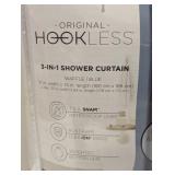 Hookless 3 in 1 Waffle Blue Shower Curtain & Snap On Liner