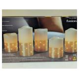 Fusion Fairy Light Multifunction Remote Control Led Candles 5 Count Gold Glow