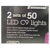 SYLVANIA Stay-Lit Platinum Strings Christmas Lights - LED C9 Multi Color Lights - (2 Strings of 50 Lights)