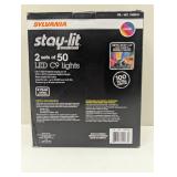 SYLVANIA Stay-Lit Platinum Strings Christmas Lights - LED C9 Multi Color Lights - (2 Strings of 50 Lights)