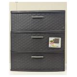 Sterilite 3 Drawer Wide Weave Tower Plastic, Espresso