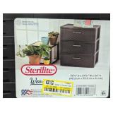 Sterilite 3 Drawer Wide Weave Tower Plastic, Espresso