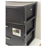 Sterilite 3 Drawer Wide Weave Tower Plastic, Espresso