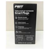 Feit Electric Triple Outlet Outdoor Smart Plugs, 2-Pack, WiFi, Controls Devices from Anywhere, Voice Control, Schedules, Timer, Compatible with Alexa and Google Home, Black