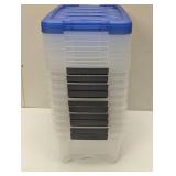 10 -Pack Iris Buckle Up Storage Box 12.9 Quart Clear