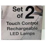 Mikasa Rechargeable 14-inch LED Lamps with Touch Control, Set of 2 - Black
