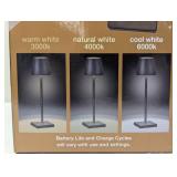 Mikasa Rechargeable 14-inch LED Lamps with Touch Control, Set of 2 - Black