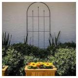 Metal Trellis - Vigoro 80 in. H Wisteria Black Metal Trellis