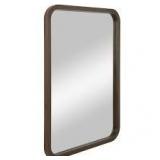 Round Corner Mirror-Threshold-Walnut - 22" x 30"