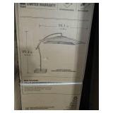 Hampton Bay 8 ft. Square Aluminum and Steel Cantilever Offset Outdoor Patio Umbrella in Chili Red